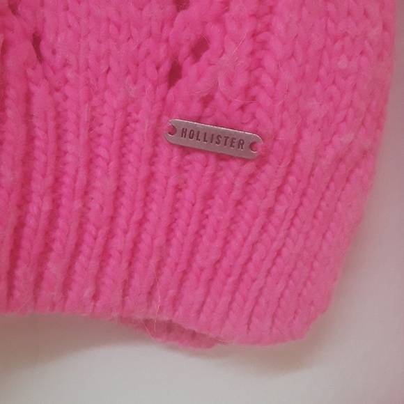 🎉Hollister neon pink crochet/knit sweater - Picture 4 of 5